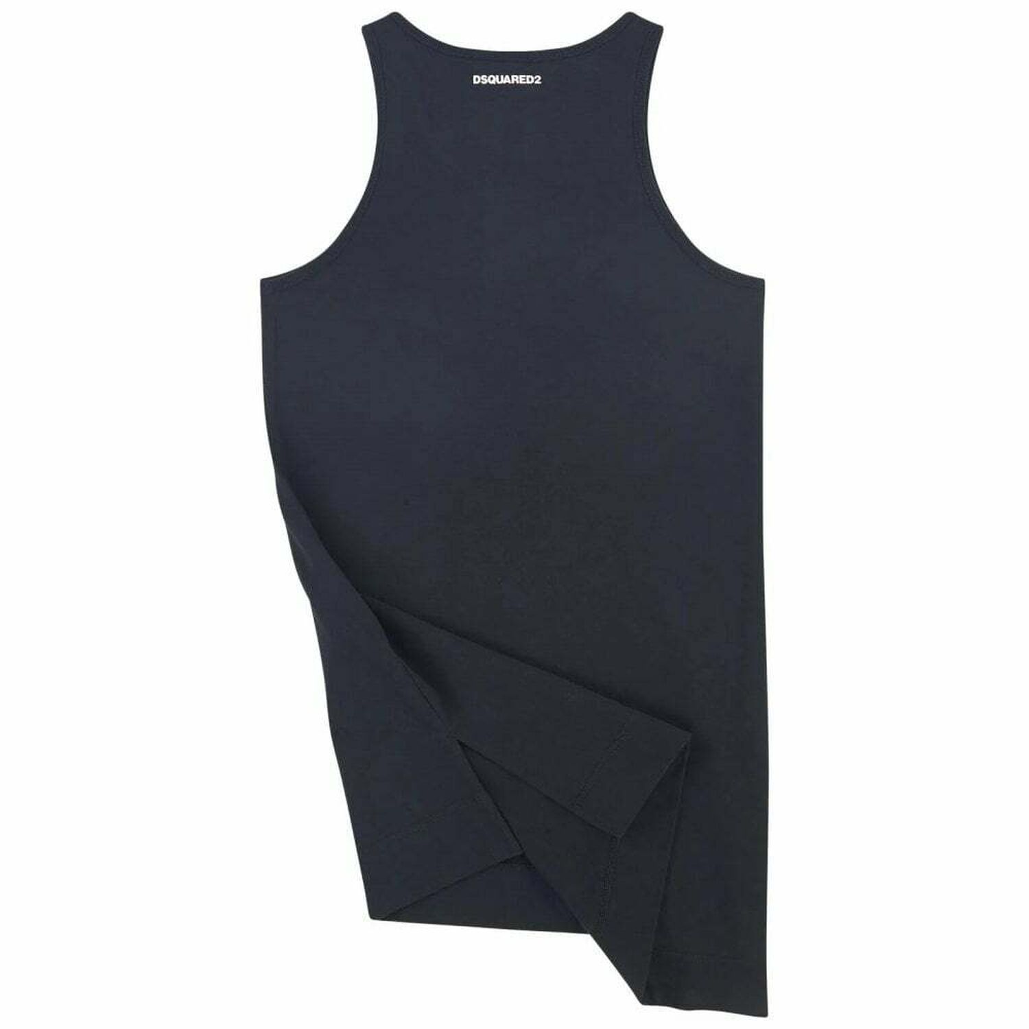 Girls Black Cotton Logo Dress, 1, hi-res image number null