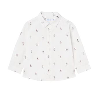 Younger Boys White Long Sleeve Shirt