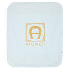 بطانية بالشعار باللون الازرق والذهبى, 2, hi-res