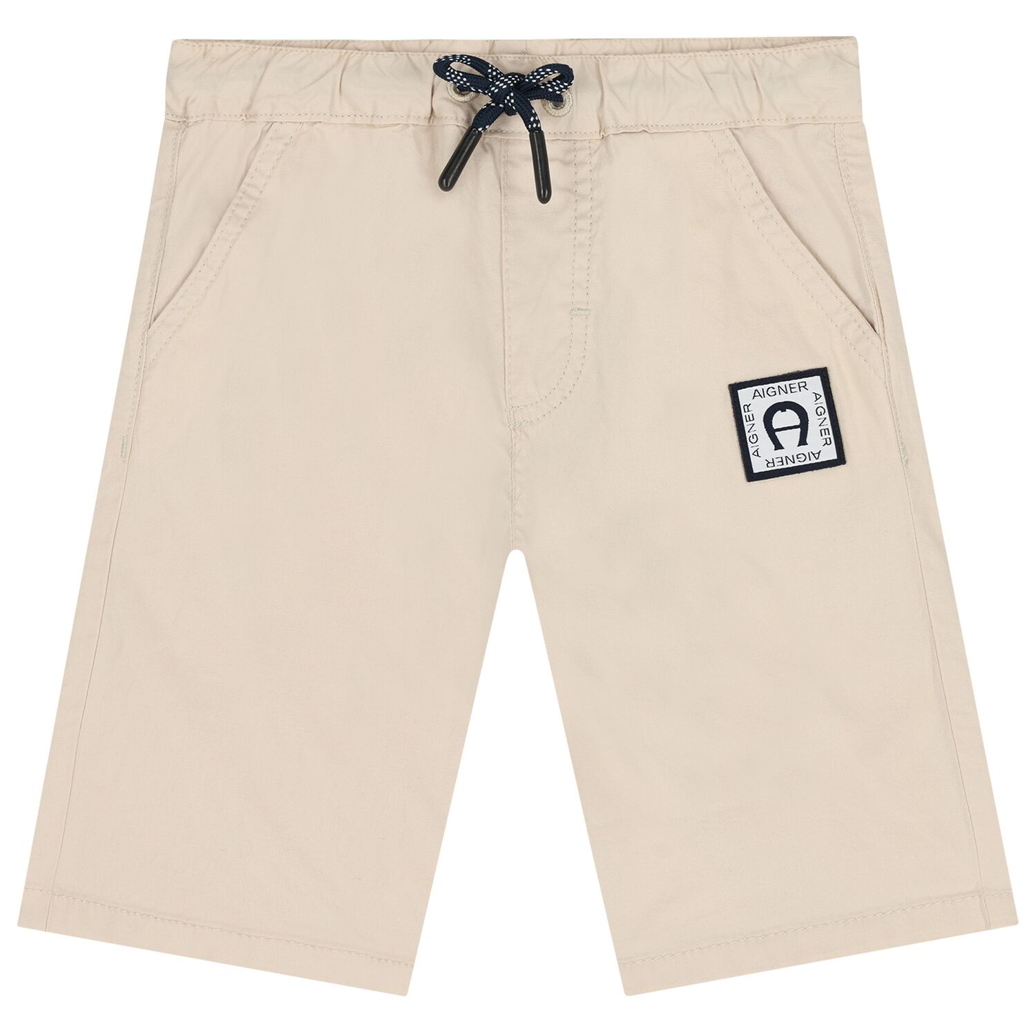Younger Boys Beige Logo Shorts, 2, hi-res