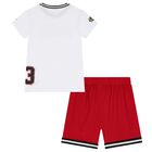 Boys White & Red Jordan Logo Shorts Set, 1, hi-res