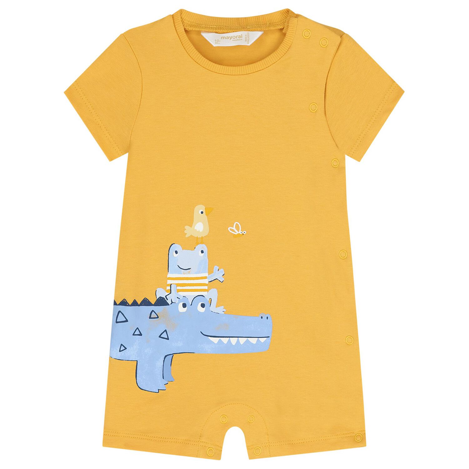 Baby Boys White & Yellow Rompers ( 3-Pack ), 1, hi-res