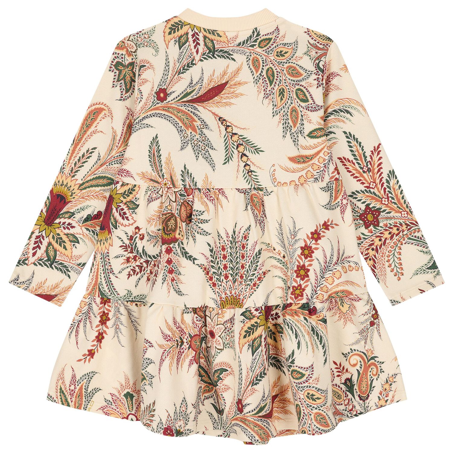 Girls Beige Floral Paisley Dress, 1, hi-res