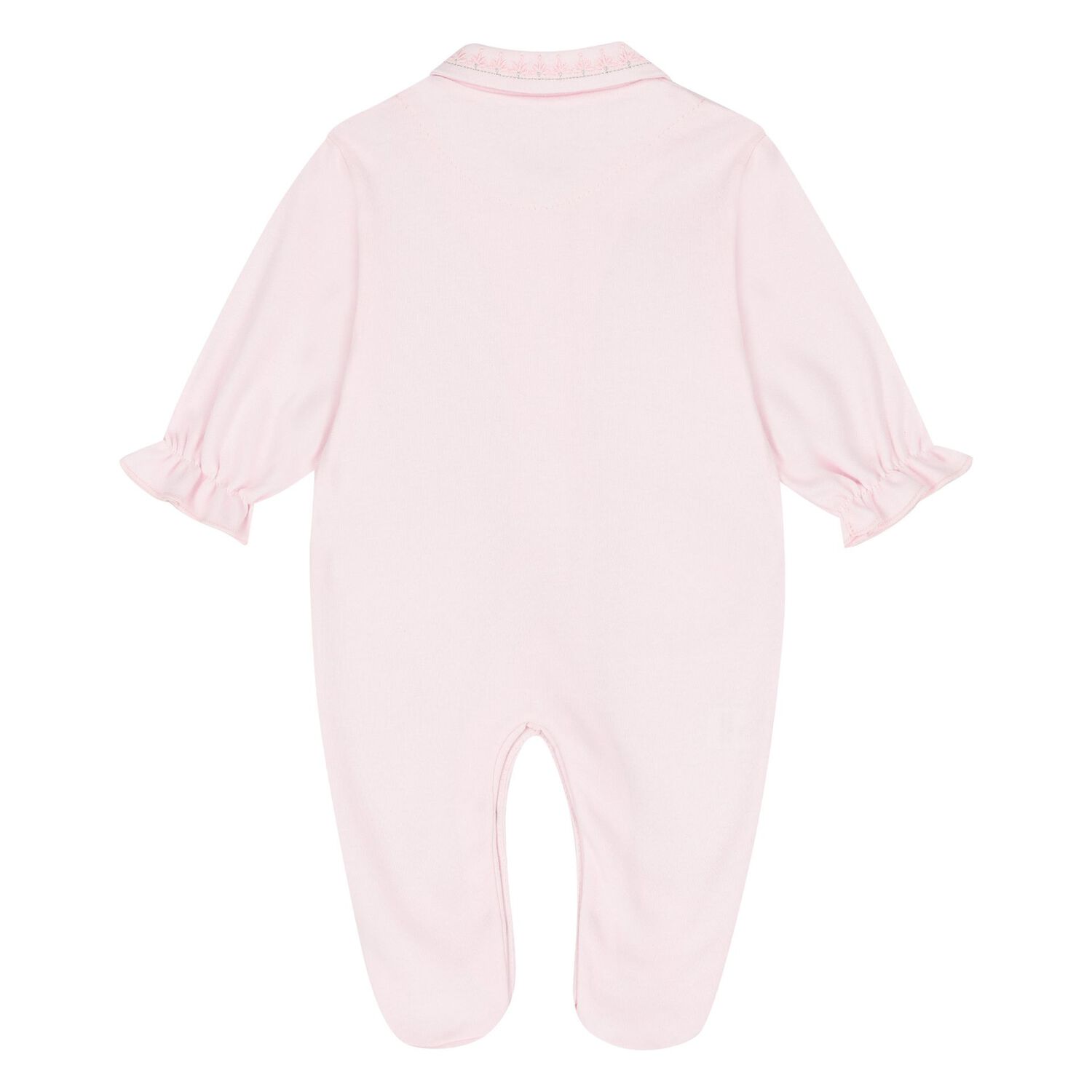 Baby Girls Pink Embroidered Babygrow, 1, hi-res image number null