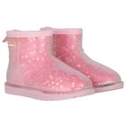 Girls Pink Sequin Logo Boots, 1, hi-res