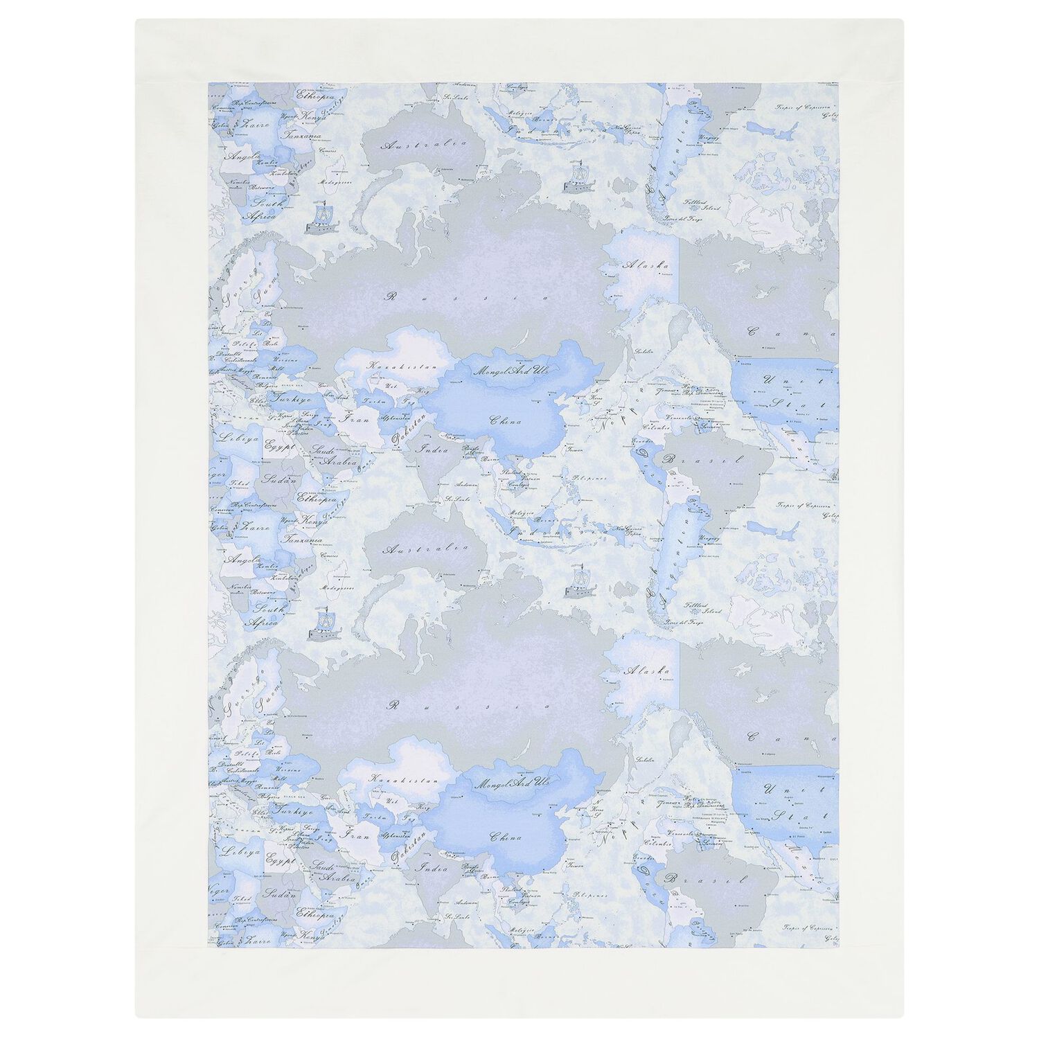 Baby Boys Ivory & Blue Geo Map Babygrow Gift Set, 1, hi-res