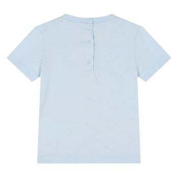 Younger Boys Blue Teddy Bear Logo T-Shirt