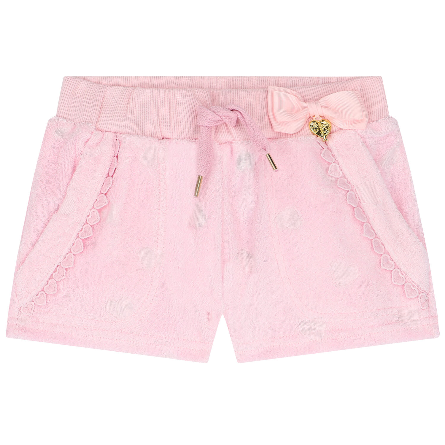 Girls Pink Bow Shorts, 1, hi-res