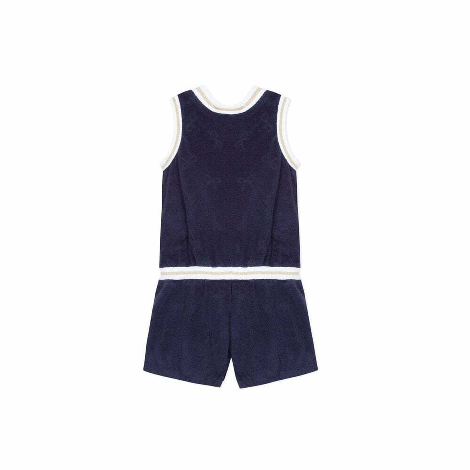 Girls Navy Blue Playsuit, 1, hi-res image number null