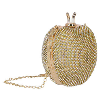Girls Gold Embellished Satin Bag 