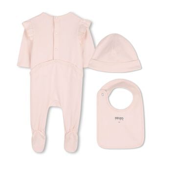 طقم هدايا ملابس اطفال بنقشة النمر باللون الوردي للبنات 