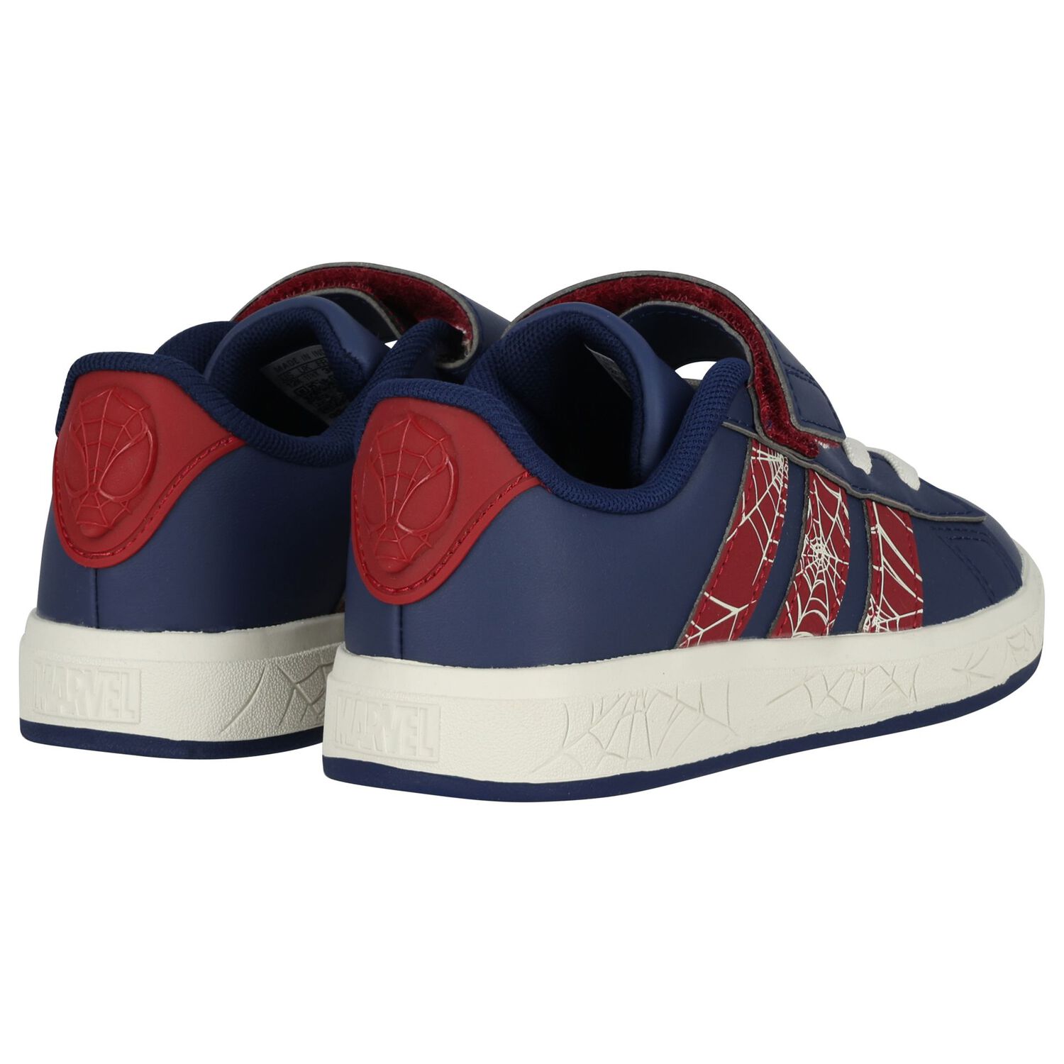 Boys Navy Blue Marvel Grand Court Trainers, 1, hi-res