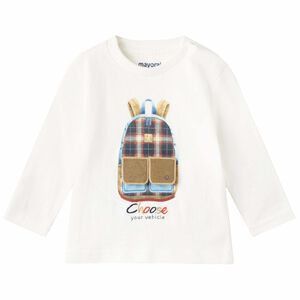 Younger Boys Ivory Bag Long Sleeve Top