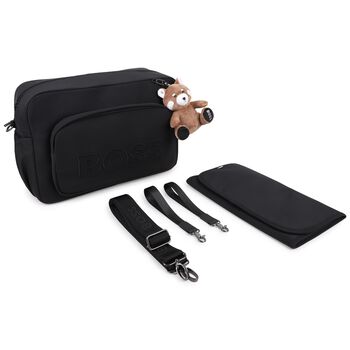 Black Logo Red Panda Baby Changing Bag
