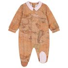 Baby Girls Beige & Pink Geo Map Babygrow Gift Set, 2, hi-res