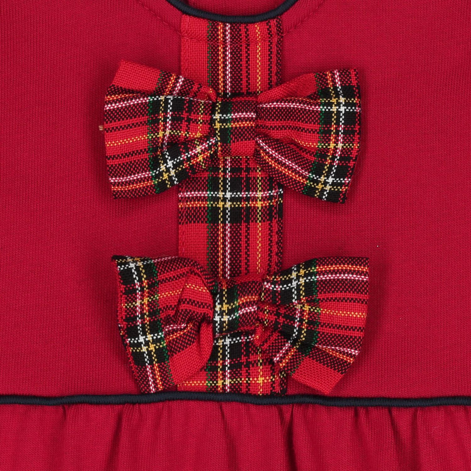 Baby Girls Red Tartan Bows Babygrow, 1, hi-res image number null