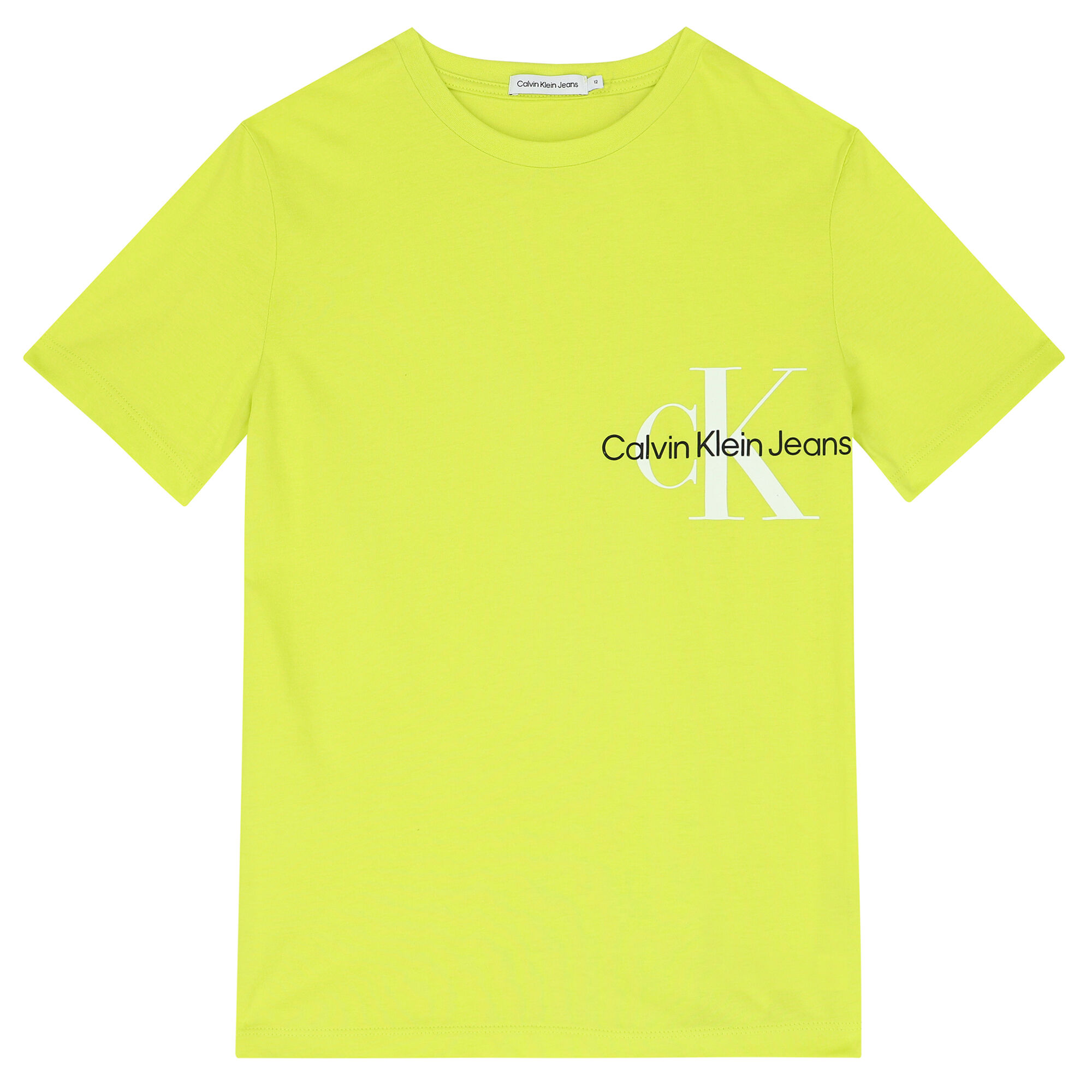 Calvin Klein Boys Neon Green Logo T Shirt Junior Couture UAE