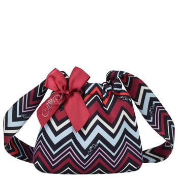 Girls Multi-Coloured Bow Zig Zag Handbag ( 17cm )