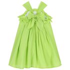 Girls Green Ruffled Dress, 1, hi-res