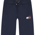 Boys Navy Blue Logo Joggers, 1, hi-res
