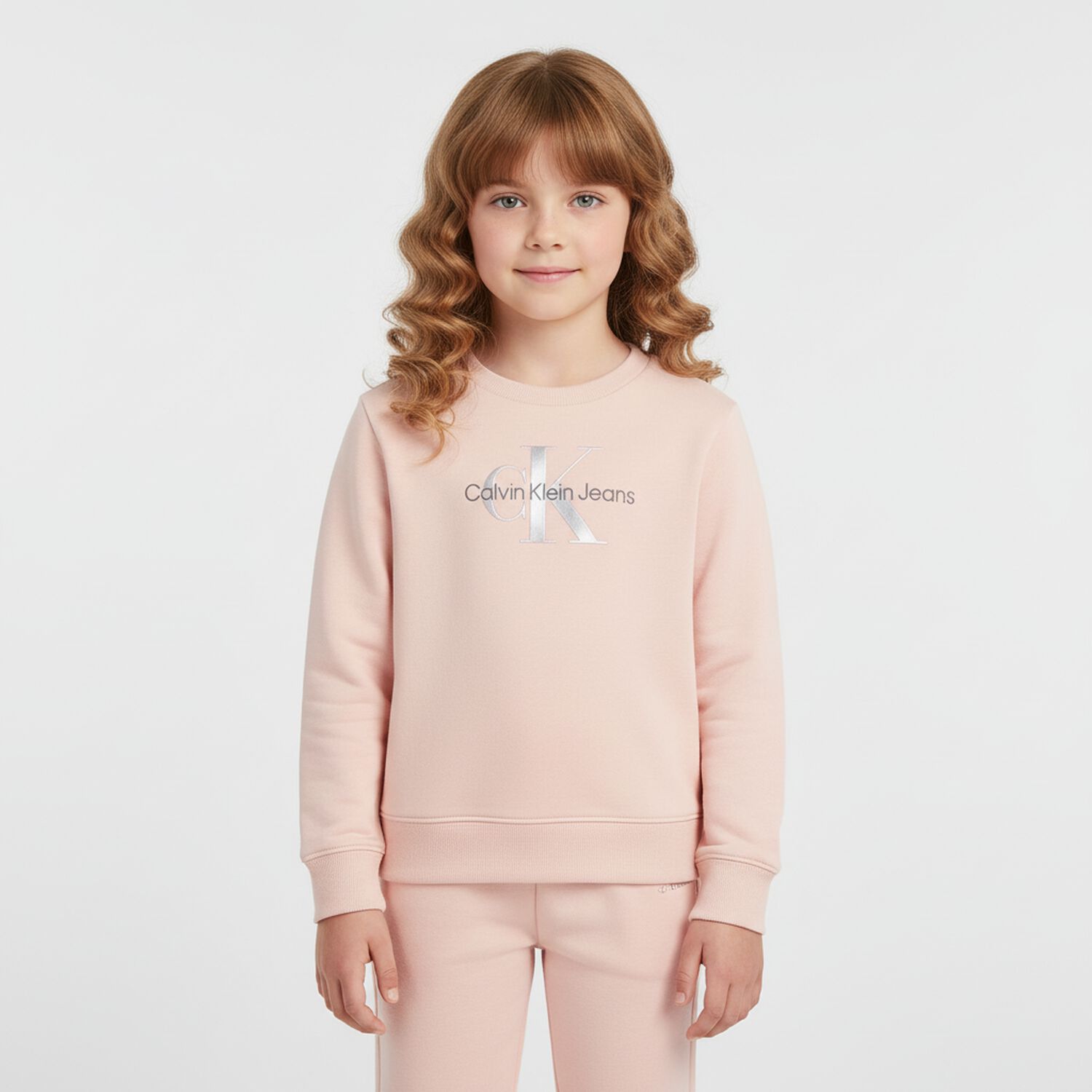 Younger Girls Pink Logo Tracksuit, 8, hi-res