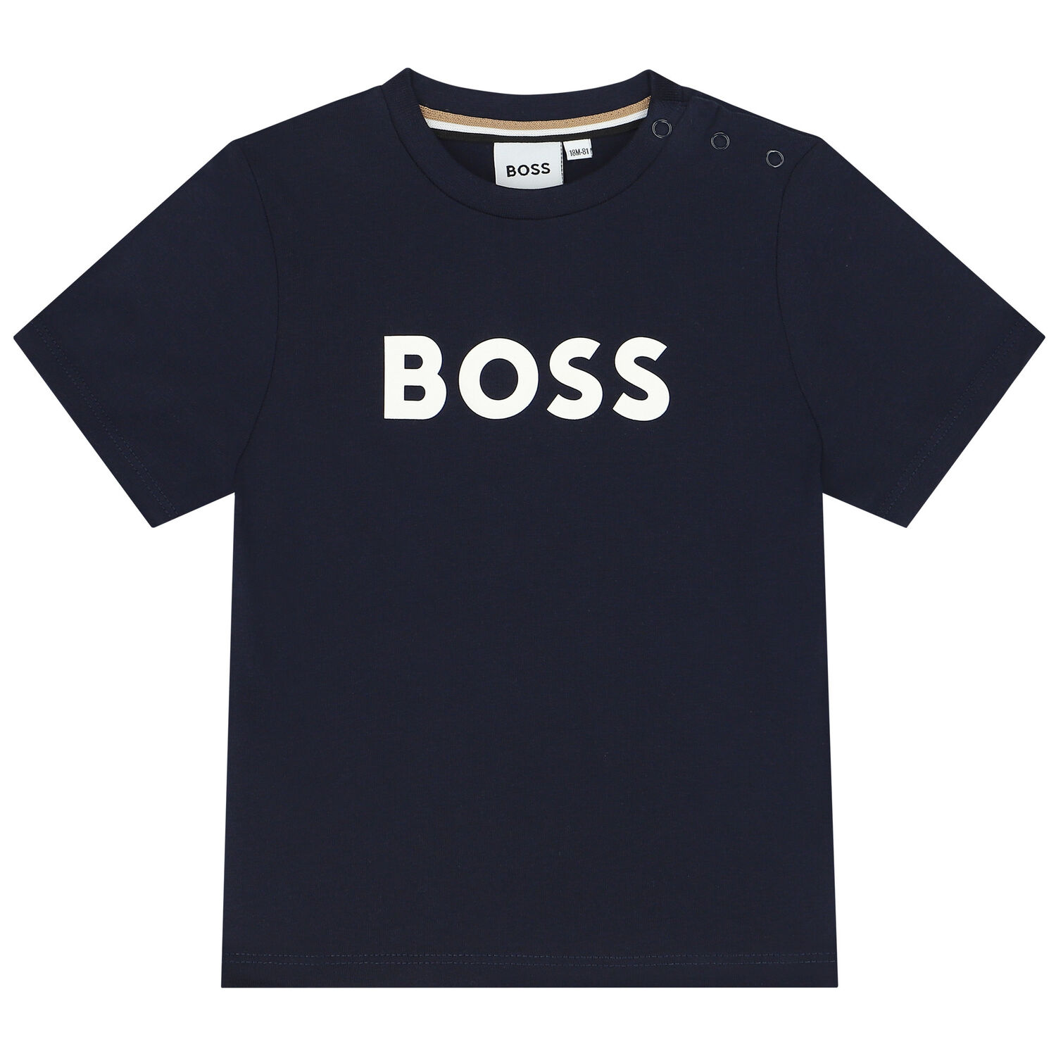 Younger Boys Navy Blue Logo T-Shirt, 2, hi-res image number null