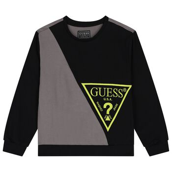 Guess Boys Black & Grey Logo Sweatshirt, 1 Boys Black & Grey Logo Sweatshirt