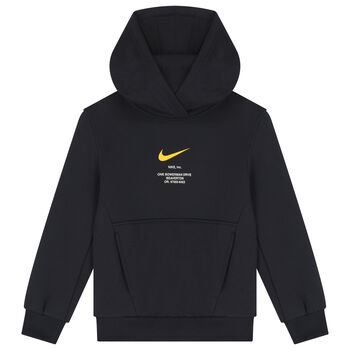 Boys Navy Blue Logo Hooded Top