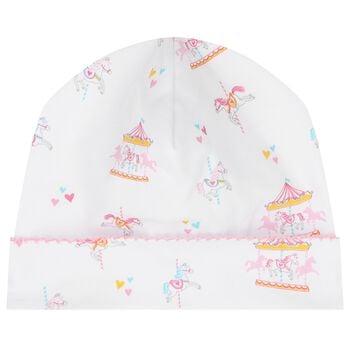 Baby Girls White & Pink Carousel Hat