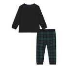 Baby Boys Black & Green Polo Bear Tartan Trouser Set, 1, hi-res