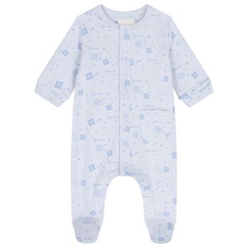 Baby Boys Blue Logo Babygrow
