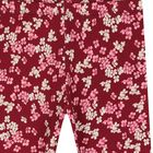 Girls Burgundy Floral Leggings, 2, hi-res