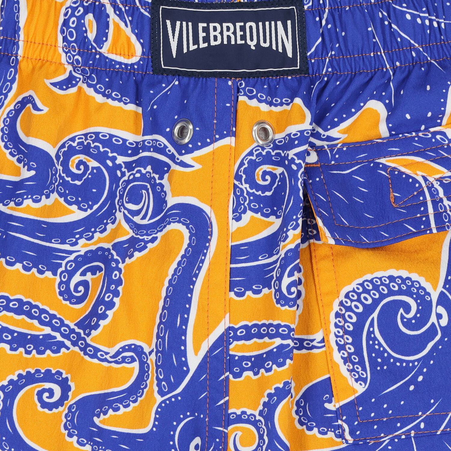 شورت سباحة للأولاد بطبعة أخطبوط باللونين الأزرق والبرتقالي, 1, hi-res