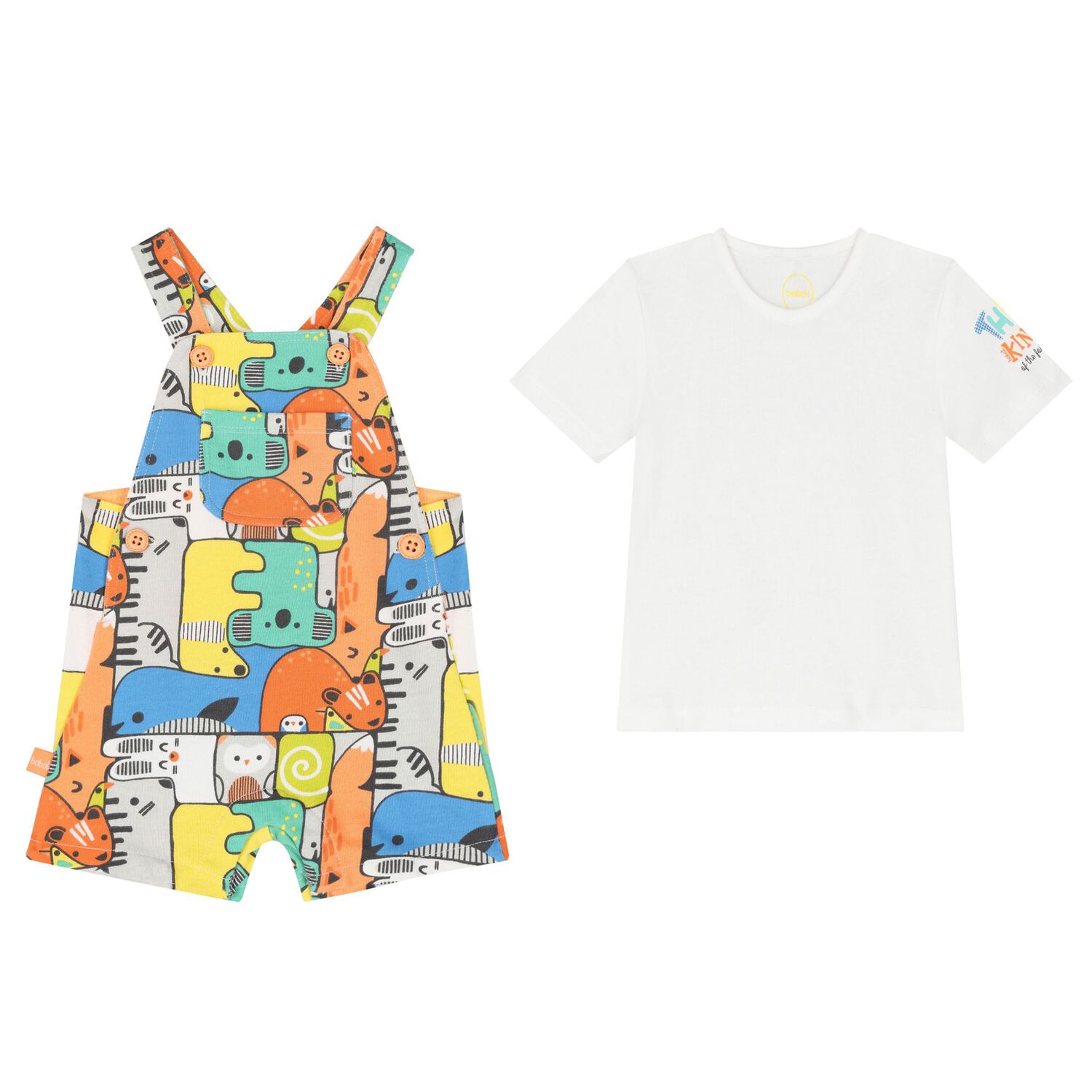 Baby Boys Multicoloured Dungaree Set, 1, hi-res