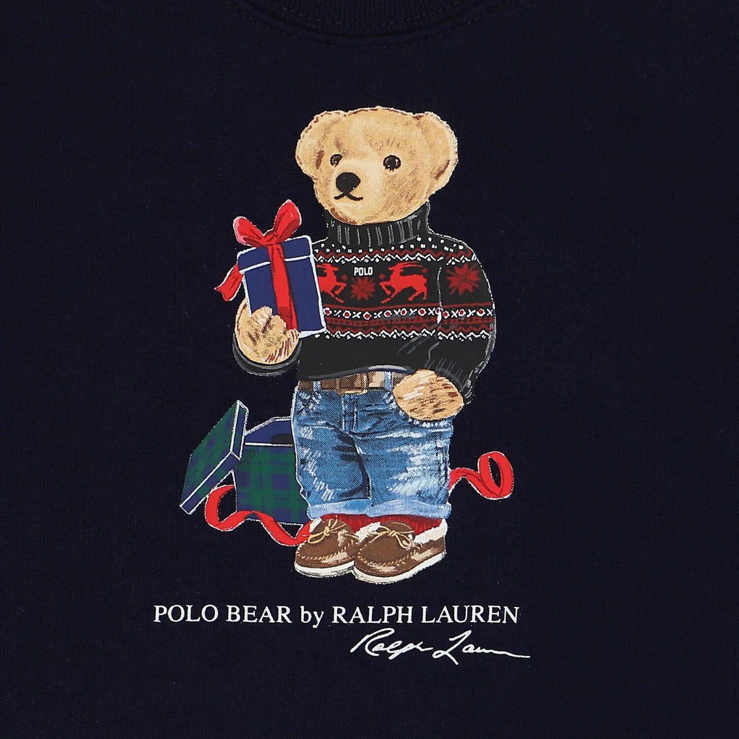 Baby Boys Navy Blue Polo Bear Logo Sweatshirt, 1, hi-res