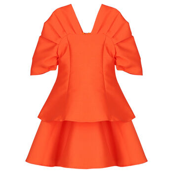 Girls Orange Flared Dress