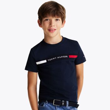 Boys Navy Blue Logo T-Shirt