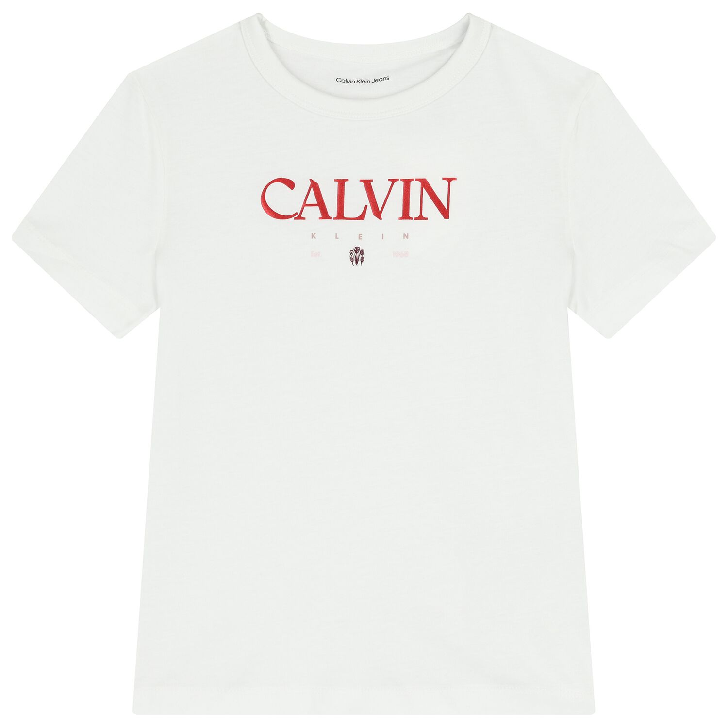 تي شيرت بنات بالشعار باللون الأبيض, 1, hi-res