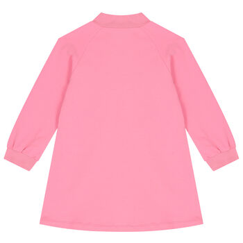 Girls Pink Logo Sweatshirt Dress