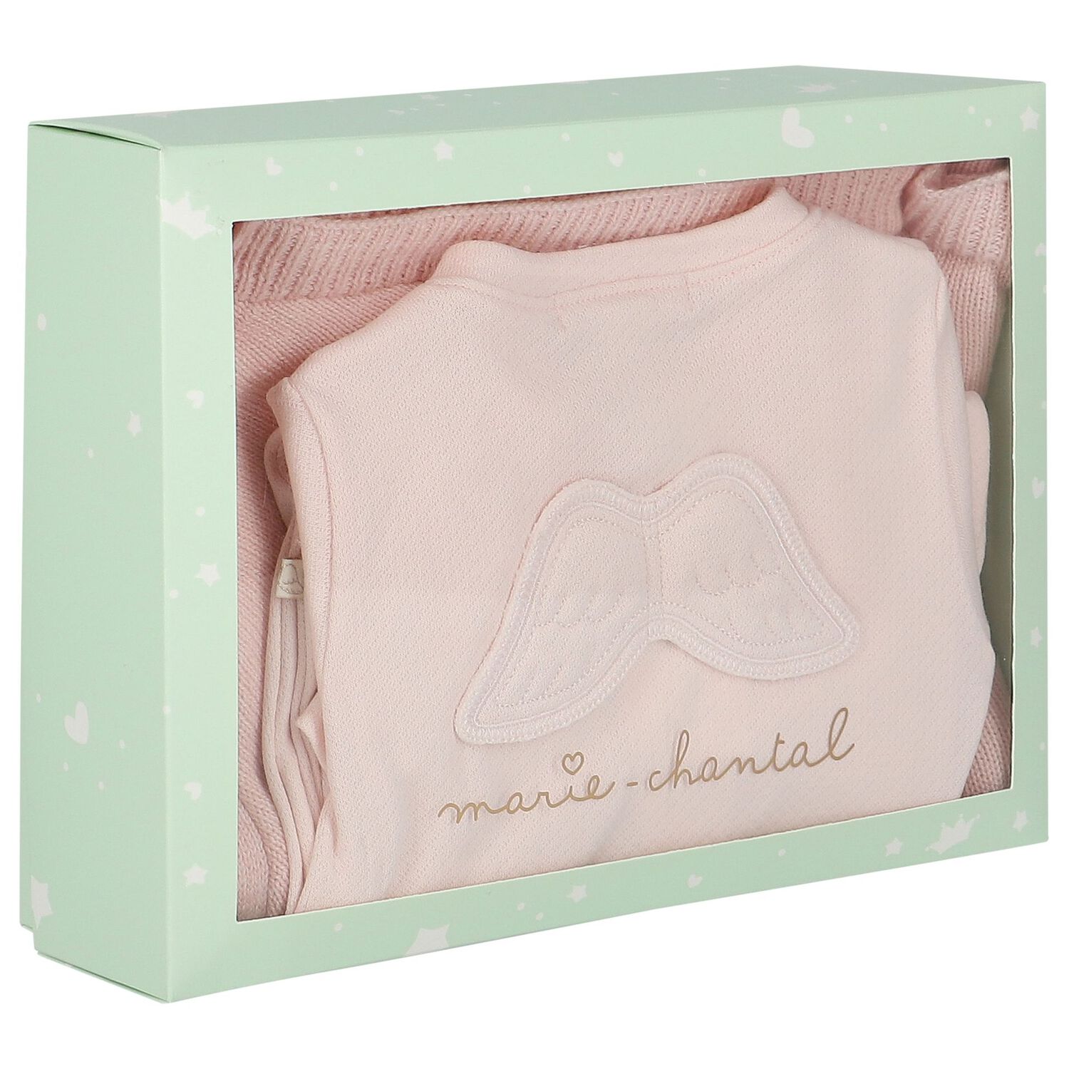 Baby Girls Pink Angel Wings Babygrow Set, 2, hi-res image number null