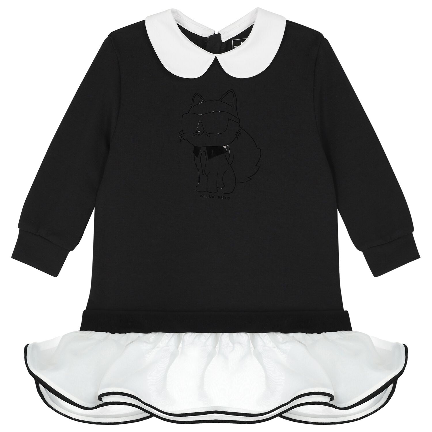 Younger Girls Black & White Ikonik Choupette Dress, 1, hi-res image number null