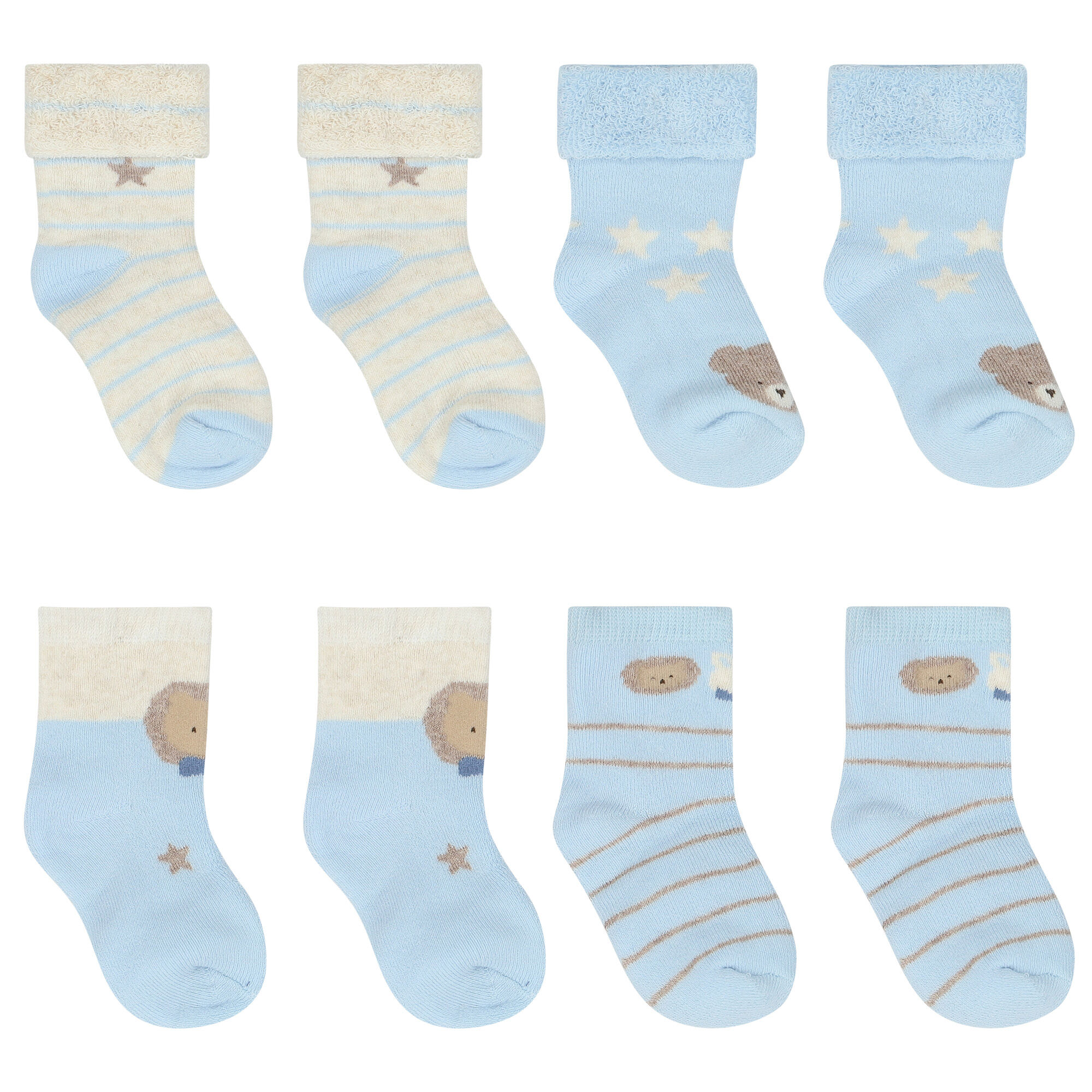 Mayoral Baby Boys Blue Ivory Socks 4 Pack Junior Couture UAE
