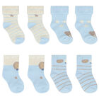 Baby Boys Blue & Ivory Socks ( 4-Pack ), 1, hi-res