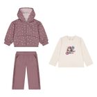 Younger Girls Pink Tracksuit Set, 1, hi-res