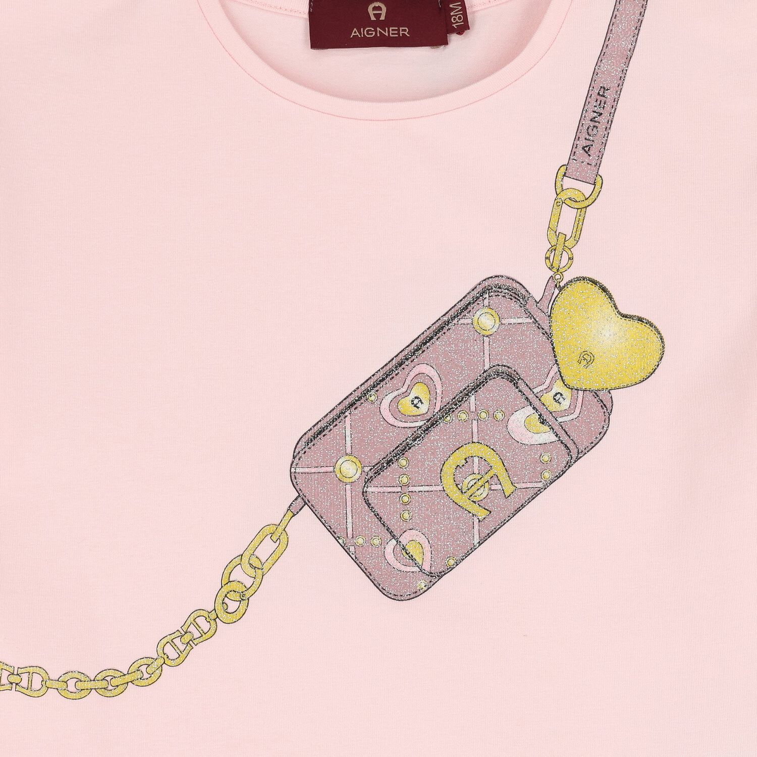 Younger Girls Pink Bag T-Shirt, 1, hi-res
