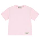 Girls Pink Regular Fit Softskin Logo T-shirt, 4, hi-res