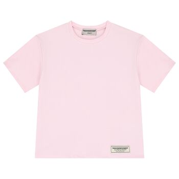 Girls Pink Regular Fit Softskin Logo T-shirt