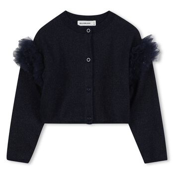 BILLIEBLUSH Girls Navy Blue Knitted Cardigan, 1 Girls Navy Blue Knitted Cardigan