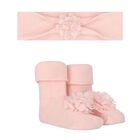 Baby Girls Pink Headband & Socks Set, 2, hi-res