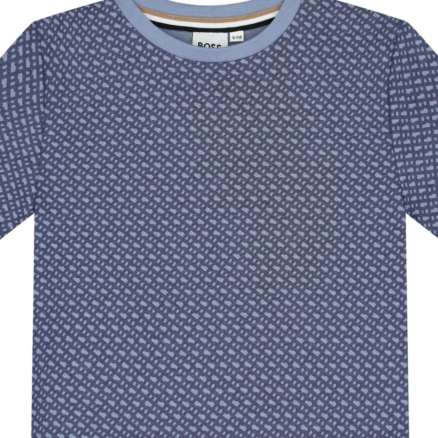 تيشيرت للأولاد بالشعار باللون الأزرق, 1, hi-res